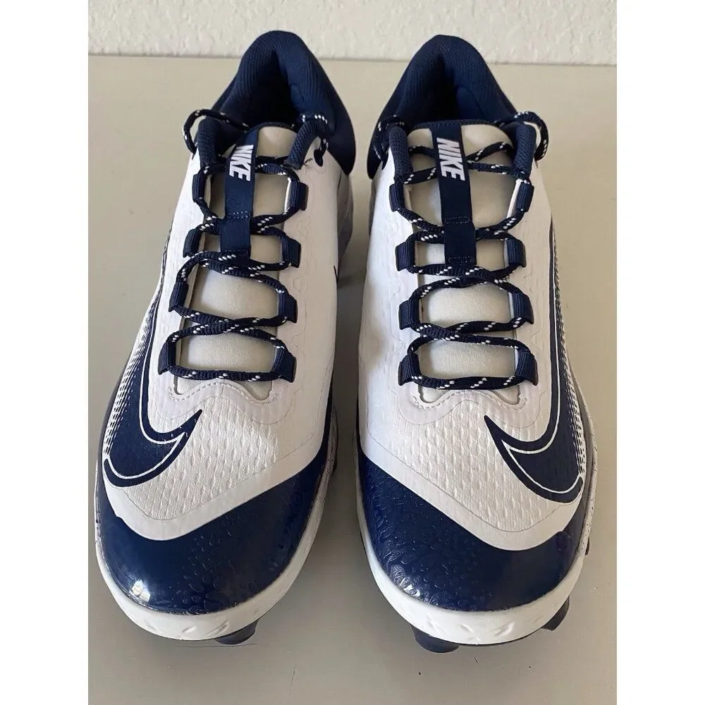 Nike Alpha Huarache Elite 4 Low MCS White Navy Molded Cleats FD6255-107 Men's 14
